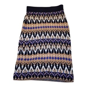 Anthropologie Black and Brown Embellished Mini Pencil Skirt - Size SP